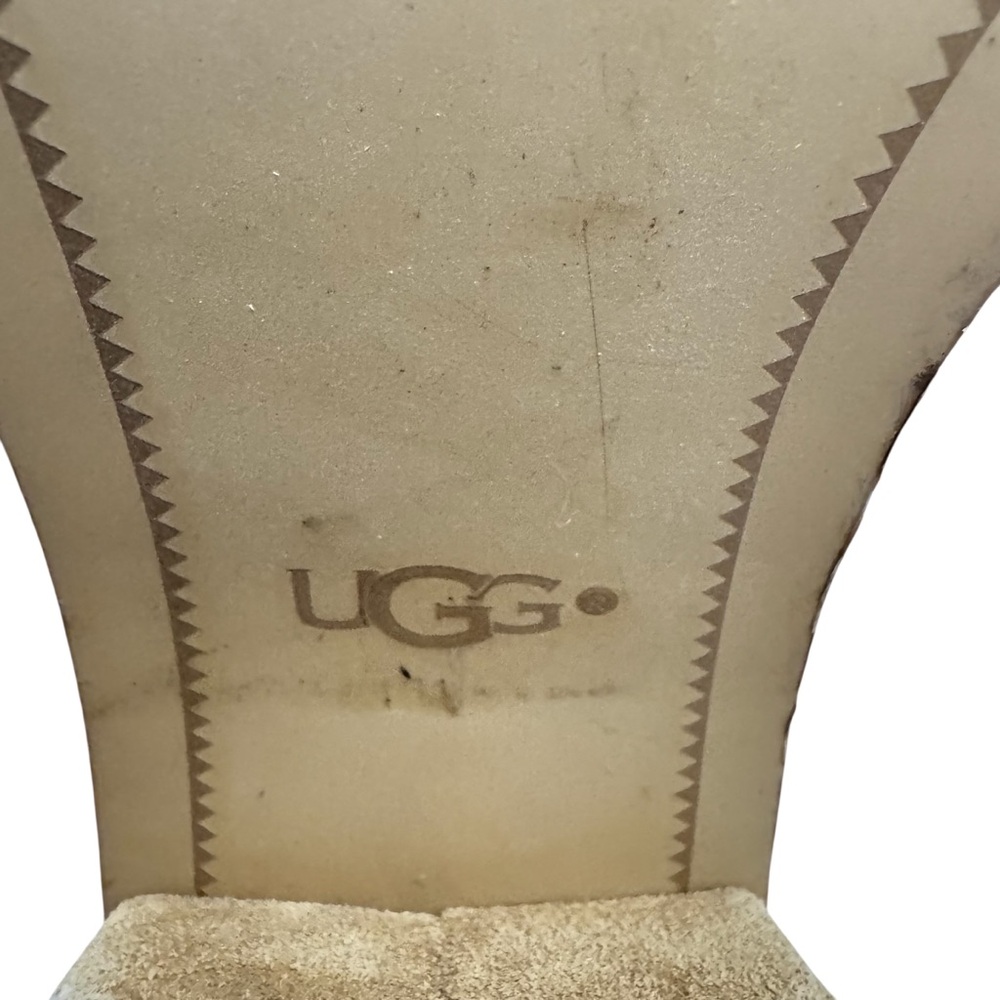 UGG Women's Ginger Chestnut Suede Peep Toe Ankle Boots Sz. 9 - Picture 11 of 12